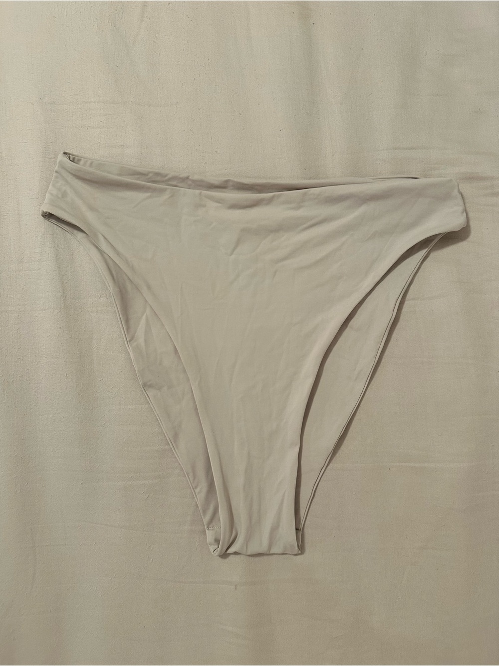Riot Swim Light Beige High-Cut Bikini Bottom - SIZE MEDIUM